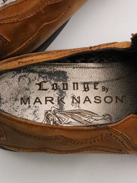 Lounge By Mark Nason U Rock Men\'s Size 10.5 Square Toe Loafers Brown Leather main image 4